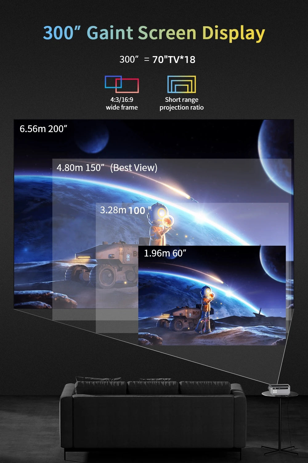 Auto Focus 4K Projector